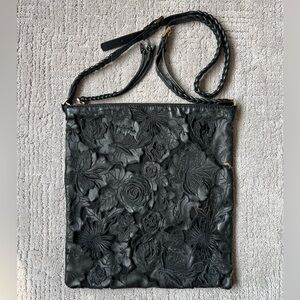 Valentino Garavani Floral Lace and Leather Large Crossbody